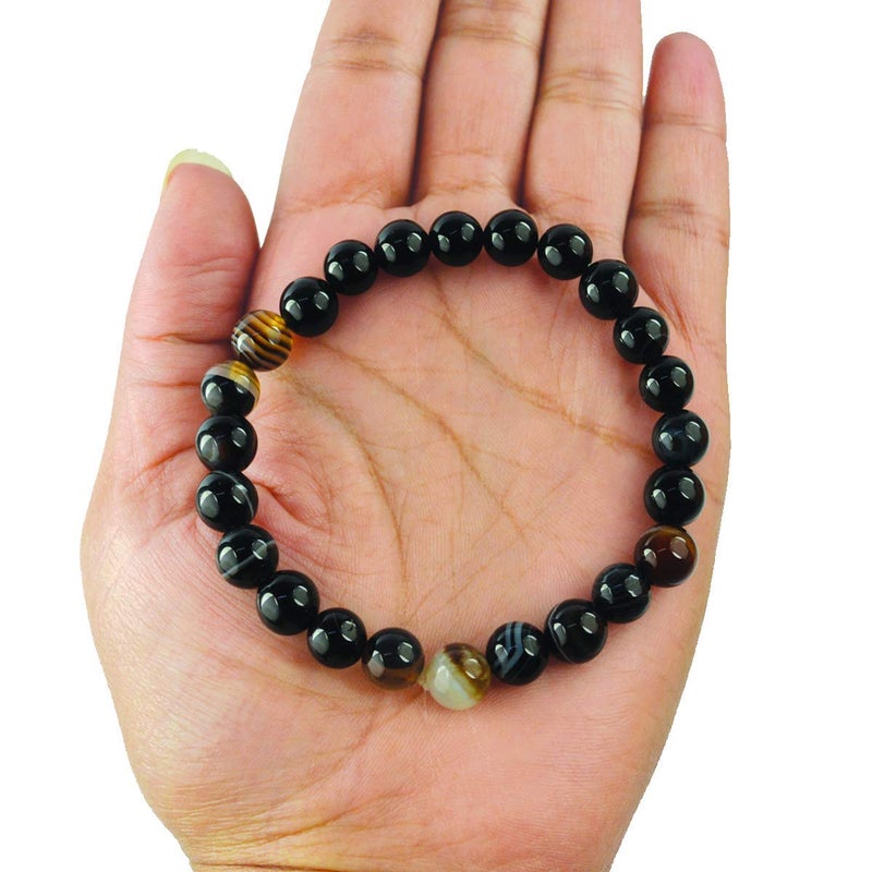 DHYANARSH Original Sulemani Stone Beads Wrist Bracelet - AAA Astronomy Jewelry - Natural Healing Stone for Reiki, Crystal Healing, Numerology -Authentic - Image 4